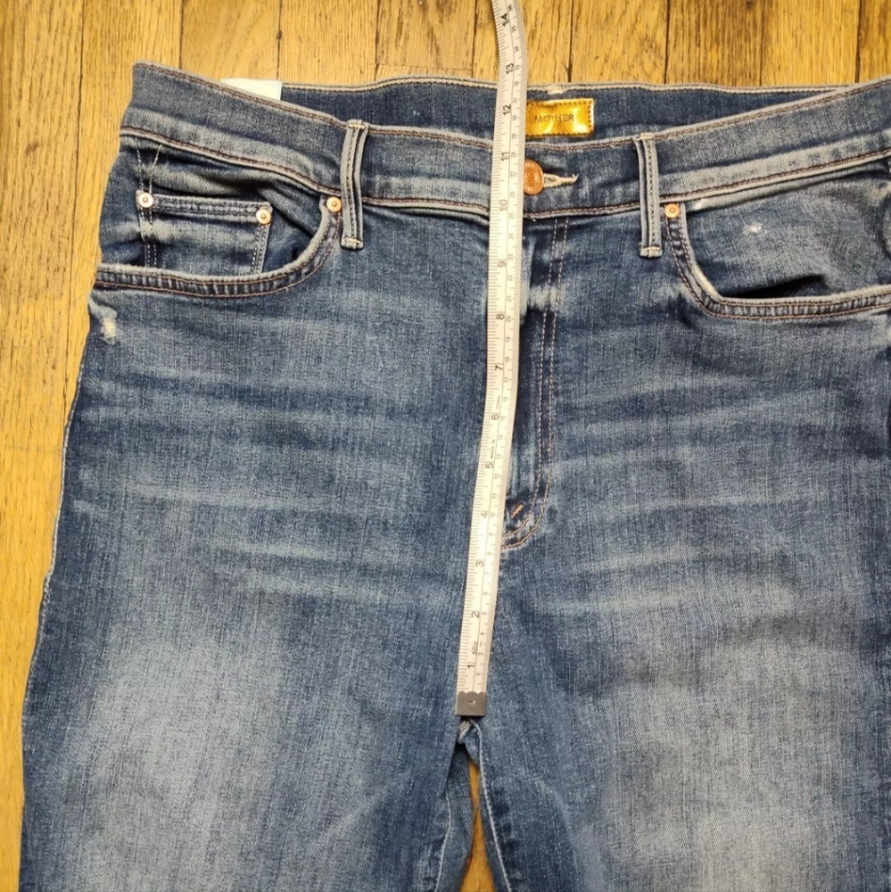 Mother Blue Denim Jeans NWT Medium Wash The Insider Crop Step Chew Women's 33 - Picture 13 of 16